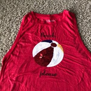 Red, racer back, tank, size XL
